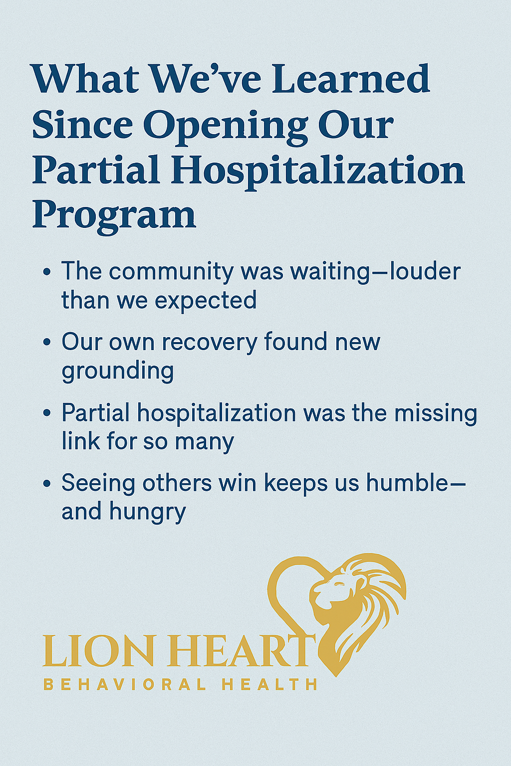 What We’ve Learned from Our Partial Hospitalization Program
